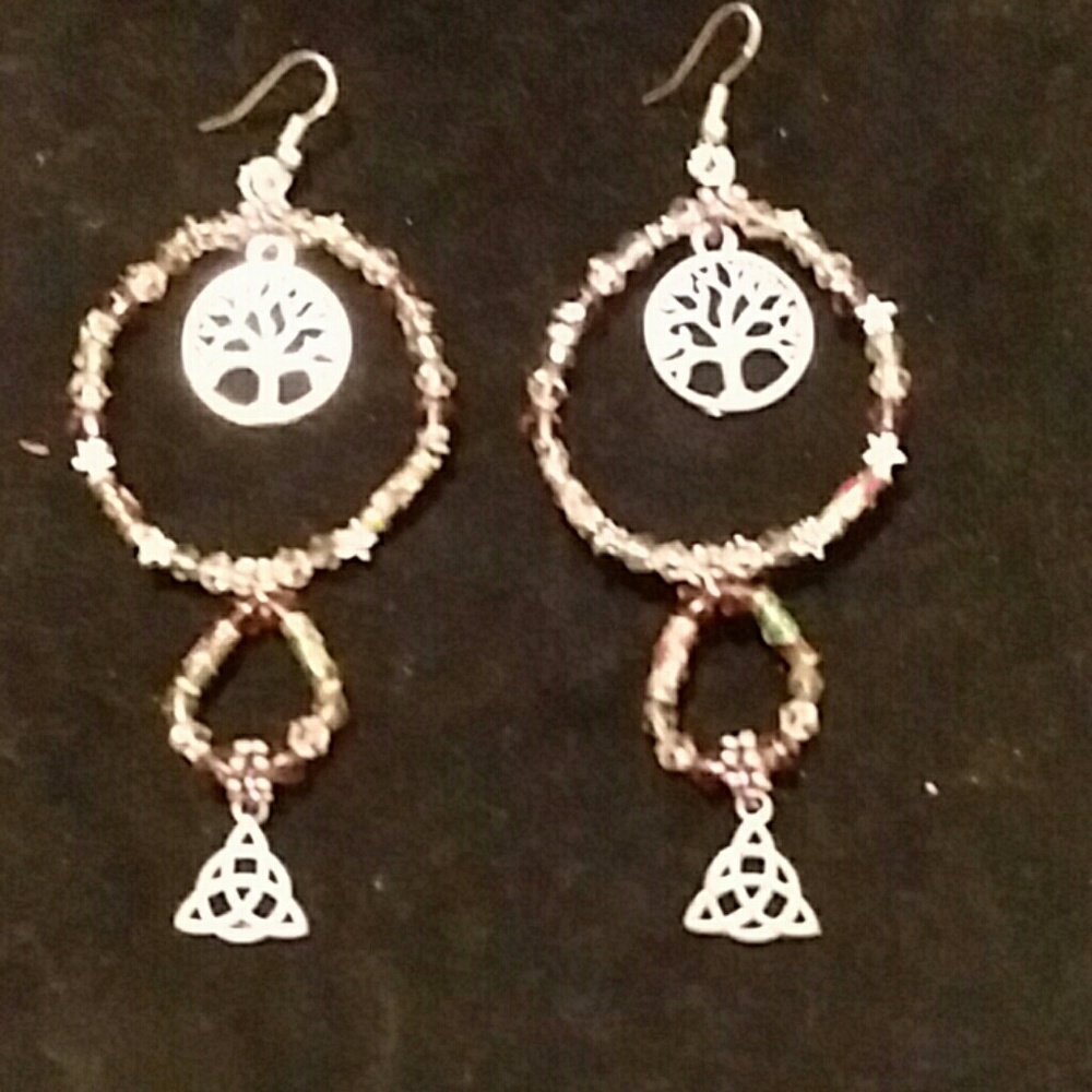 Handmade wiccan/gothic hippie earrings